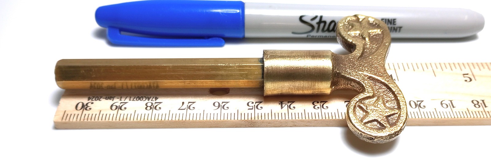 Brass Pocket Casket Key / Coffin Key