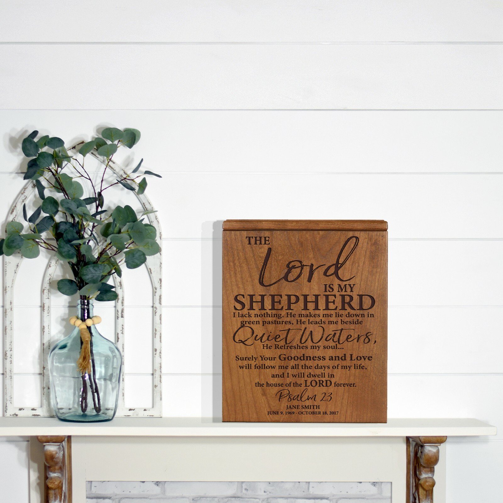 Custom Engraved Economy Urn for Human Ashes 7.75in – The Lord Is My Shepherd