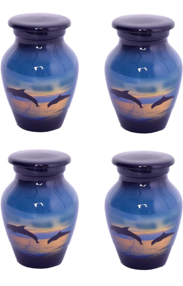 4 Small Keepsake Dolphins Funeral Cremation Urn Burial Small Size 3 LBS