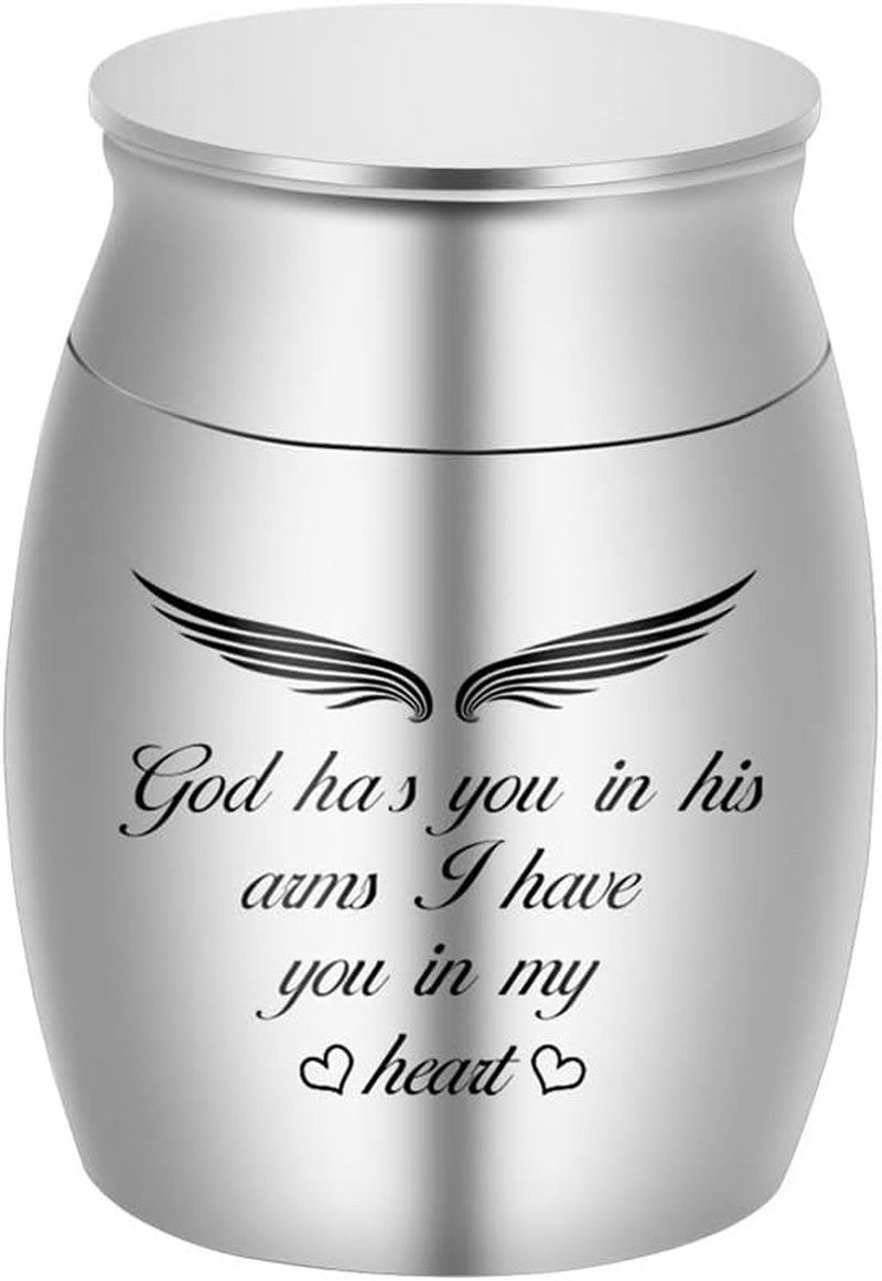 God Has You in His Arms, I Have You in My Heart – Small Keepsake Urn for Ashes,