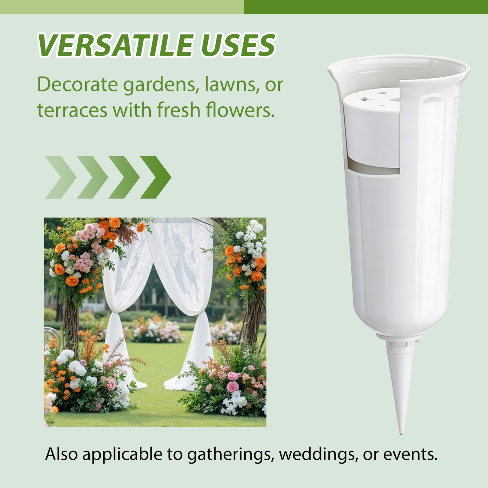 6 Pcs Cemetery Grave Vase Inserts Plastic Cemetery Flowers Holder Bracket3779