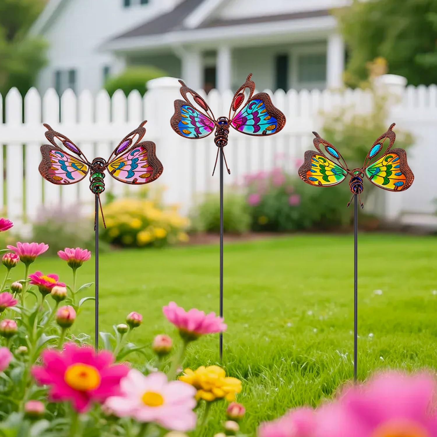 3 Pack Butterfly Decorative Garden Stakes,Butterflies Porch Decorations Outdo…