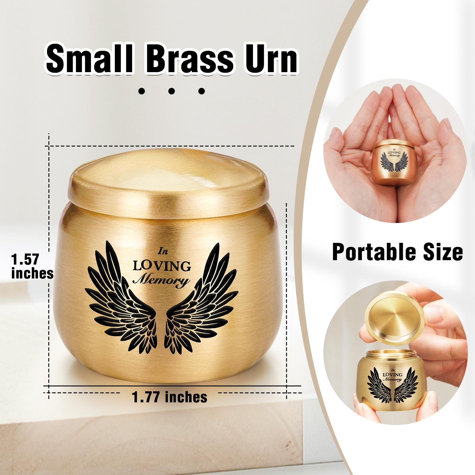 Cremation Urn for Human Ashes, Adult Memorial Urn, Funeral Keepsake Urns for Men