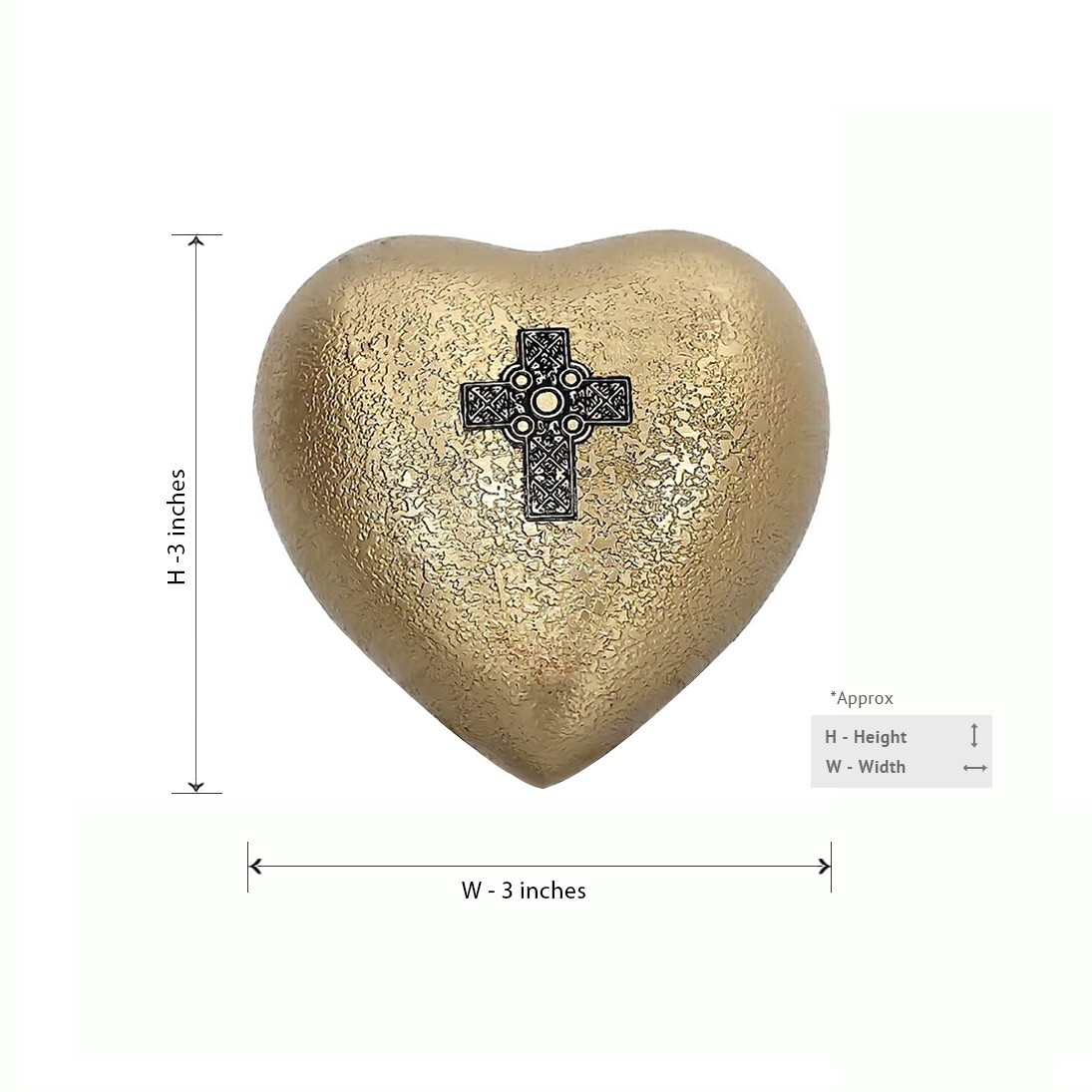 Celtic Cross Design Small Pewter Heart Keepsake Cremation Urn For Ashes