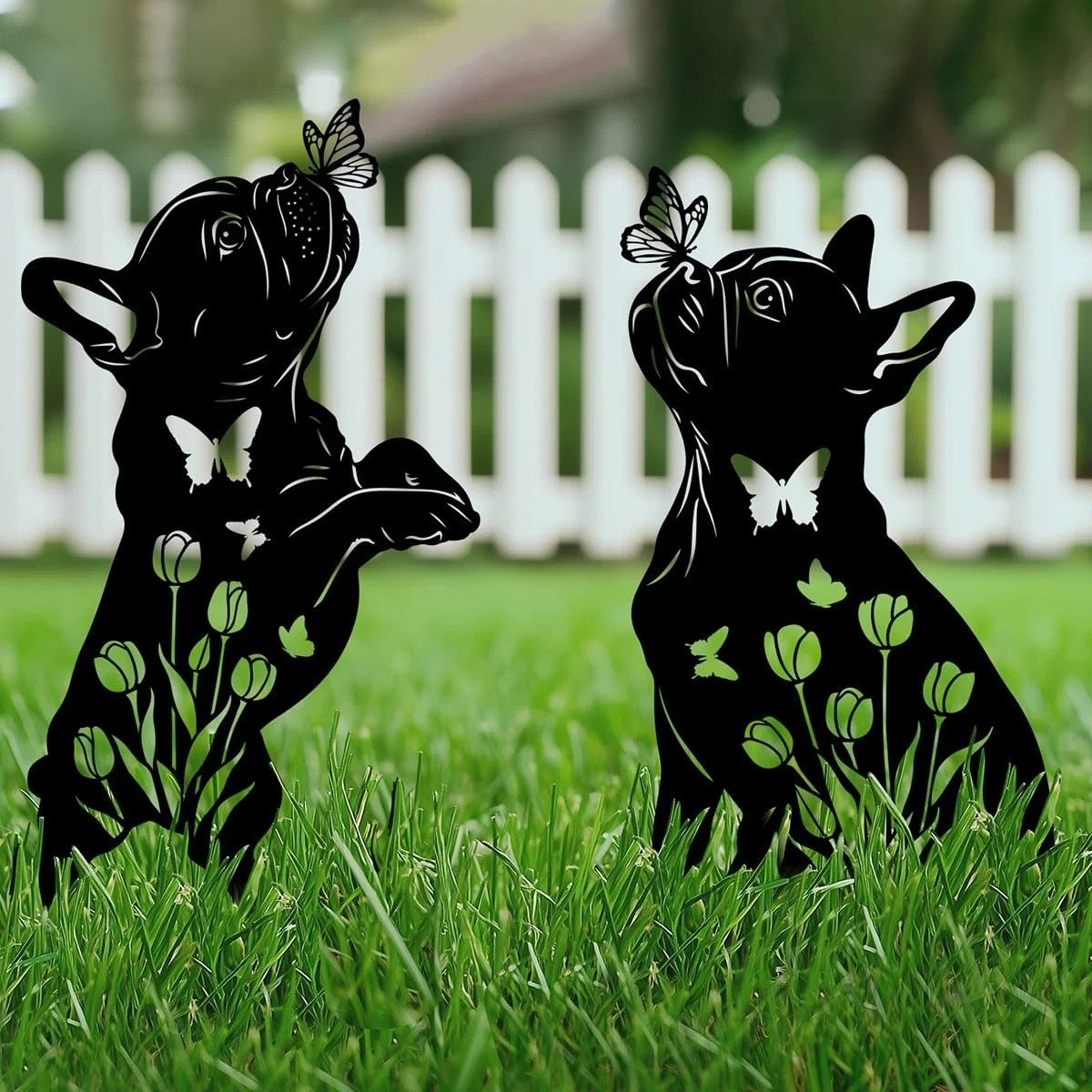 Metal Dog Garden Decor for Outside, French Bulldog Gift for Dog Lovers, Rust …