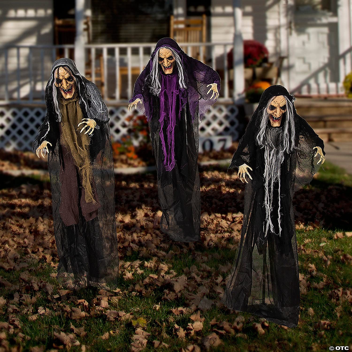 Halloween Witches Outdoor Yard Stakes Decor, 3.6ft, 3pc