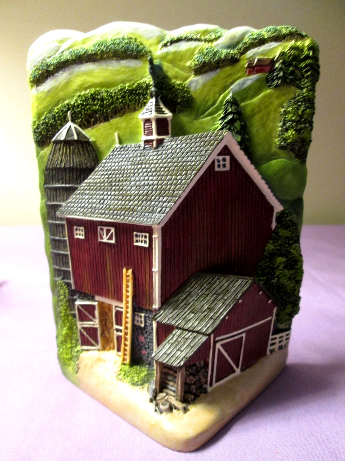 Life Symbols Red Barn Scene Farm Casket Ornament Funeral Memorial Batesville