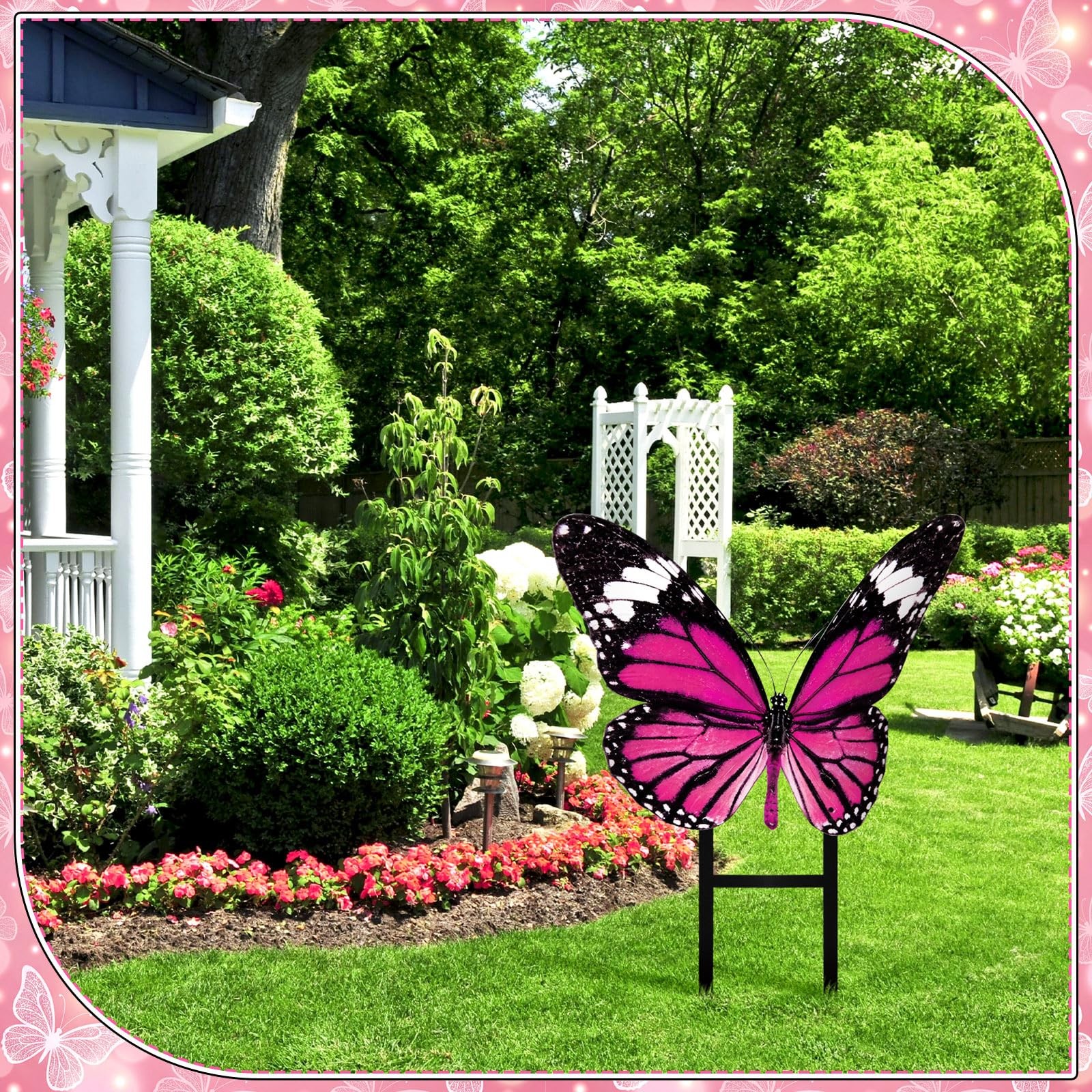 Spring Metal Butterfly Garden Stake – 16.5 Inch Outdoor Decor for Yard