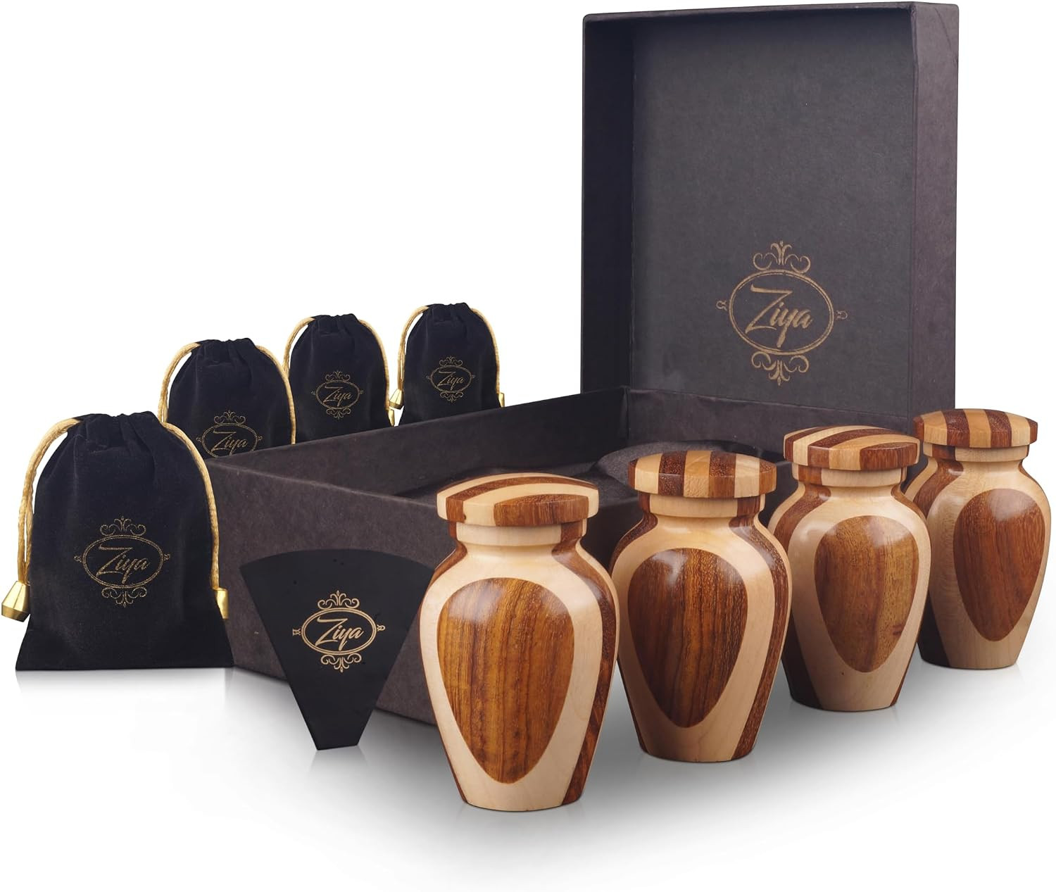 Wooden Cremation Small Urns for Human Ashes Keepsake Adult Male Female – Mini Ur