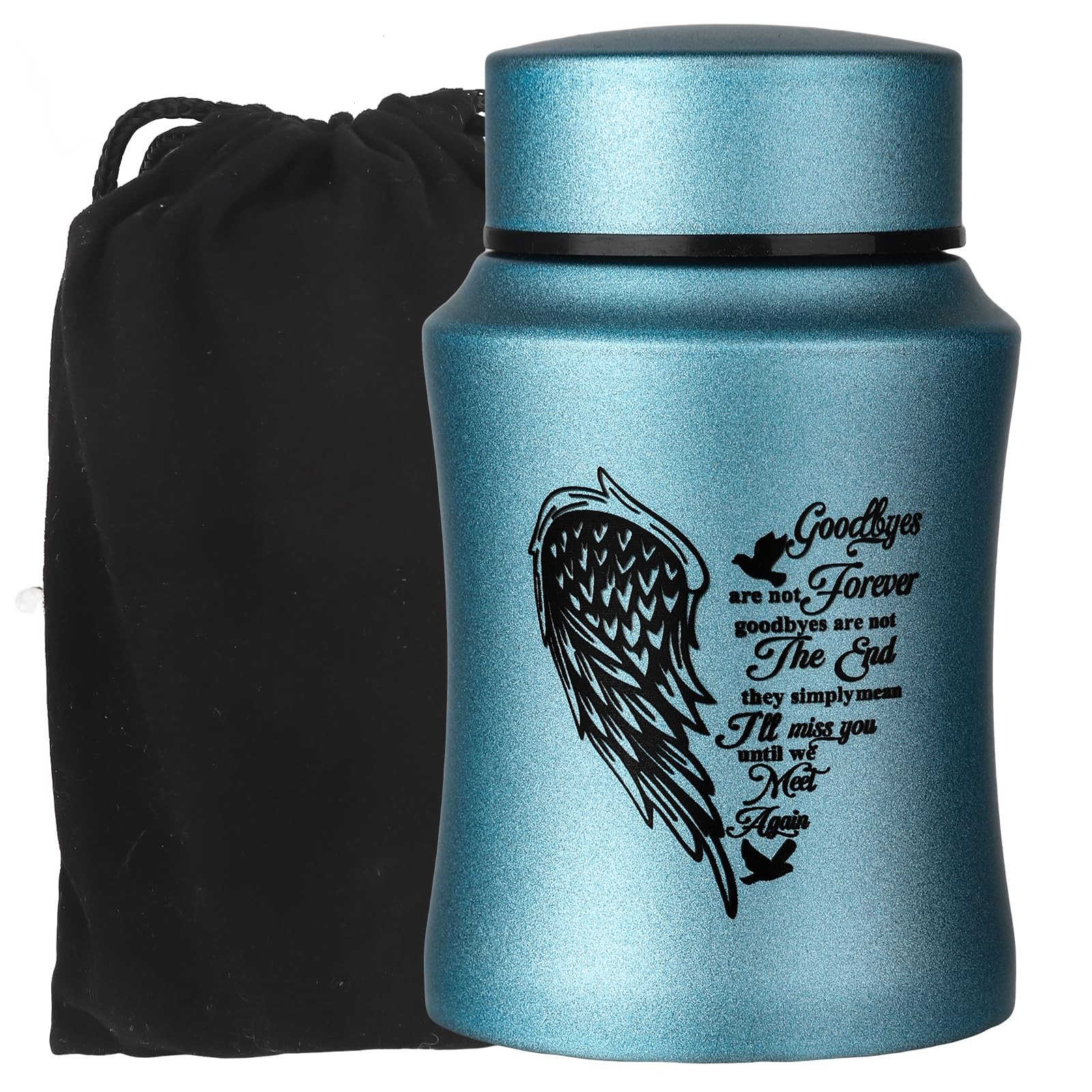 4.5 Inches Medium Size Urns for Human Ashes Adult, Heart Angel Wings Cremation..