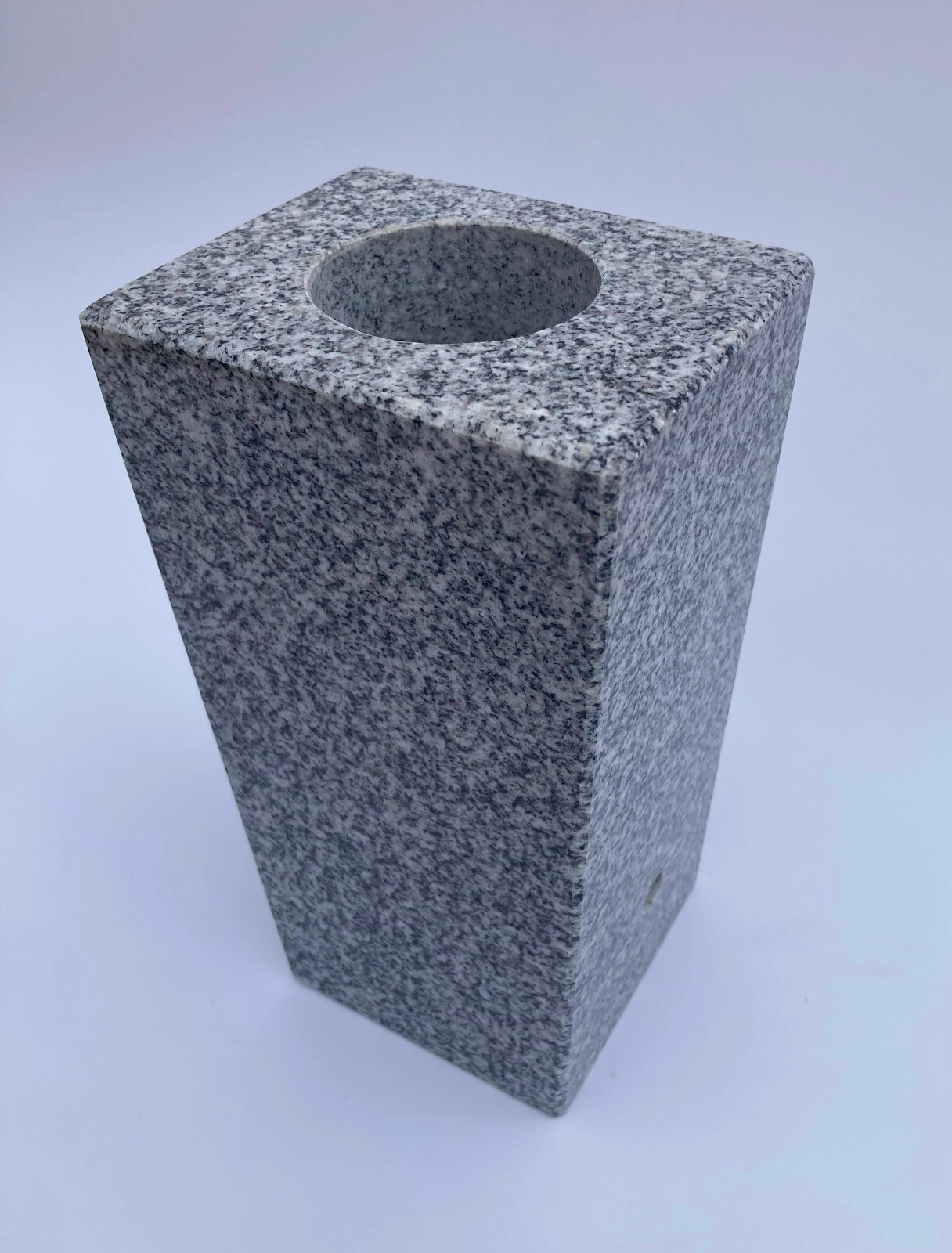 Granite Vase Tapered (5″x4″x9″) Gray Cemetery Grave Polished Entirely
