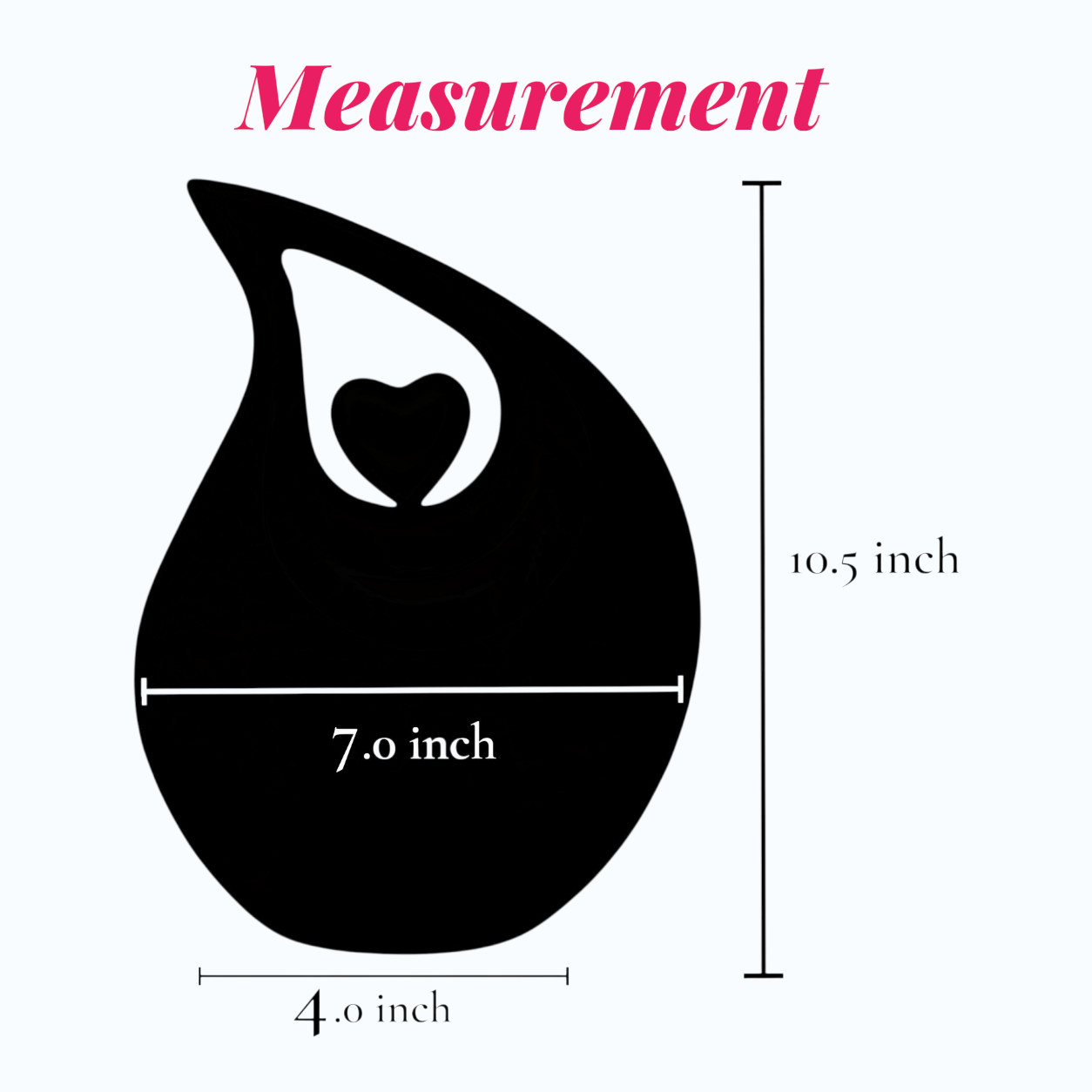 Decorative Burial Vase Large Urn Teardrop Cremation Urns for Human Ashes w/Bag