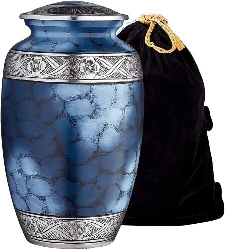 BRAND NEW: FEDMAX URN FOR ADULT HUMAN ASHES WITH BAG 10″ X 6″