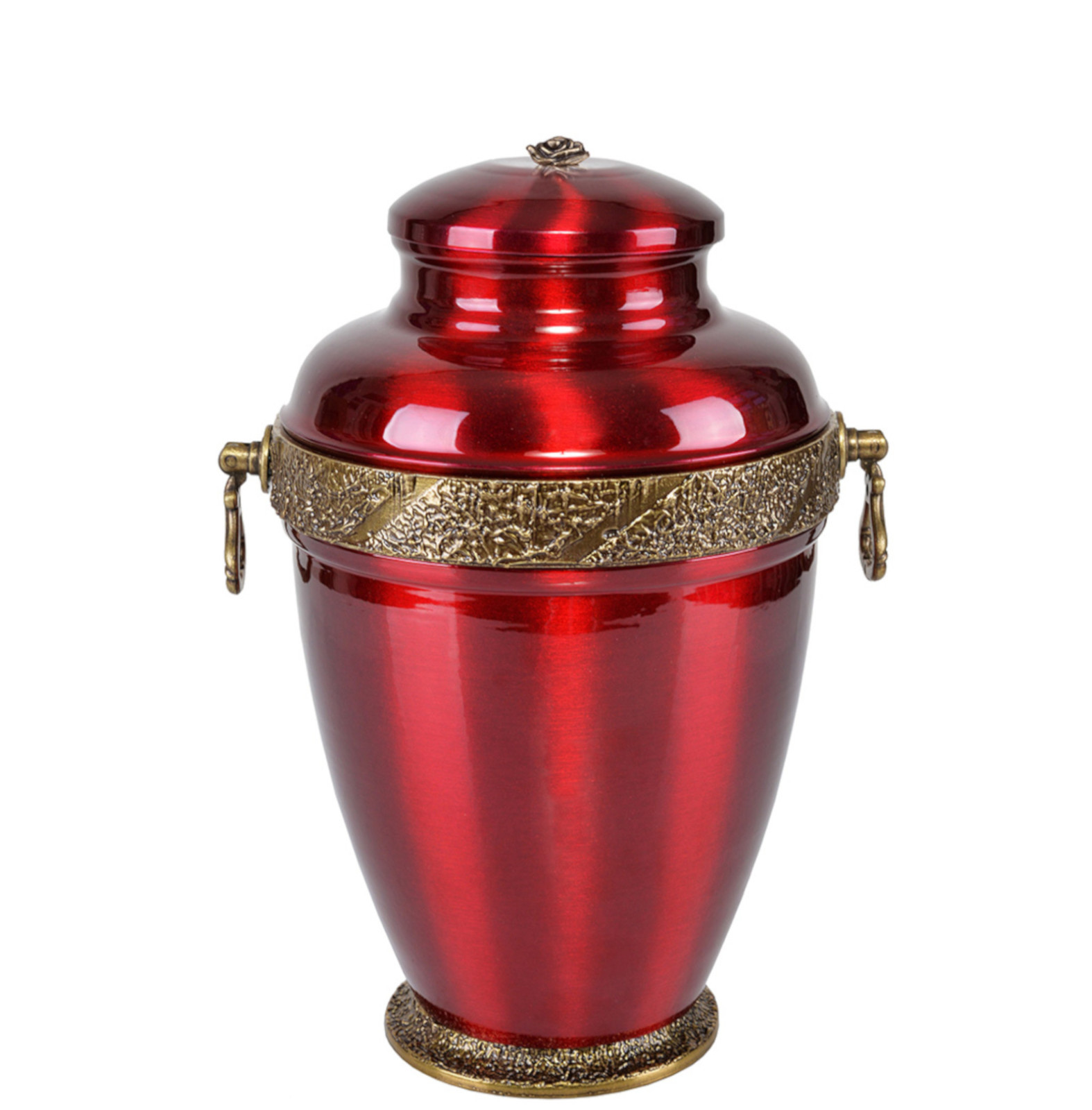 Modern Adult Cremation Urn for Ashes Metal Funeral urn Memorial Red/Black/Silver