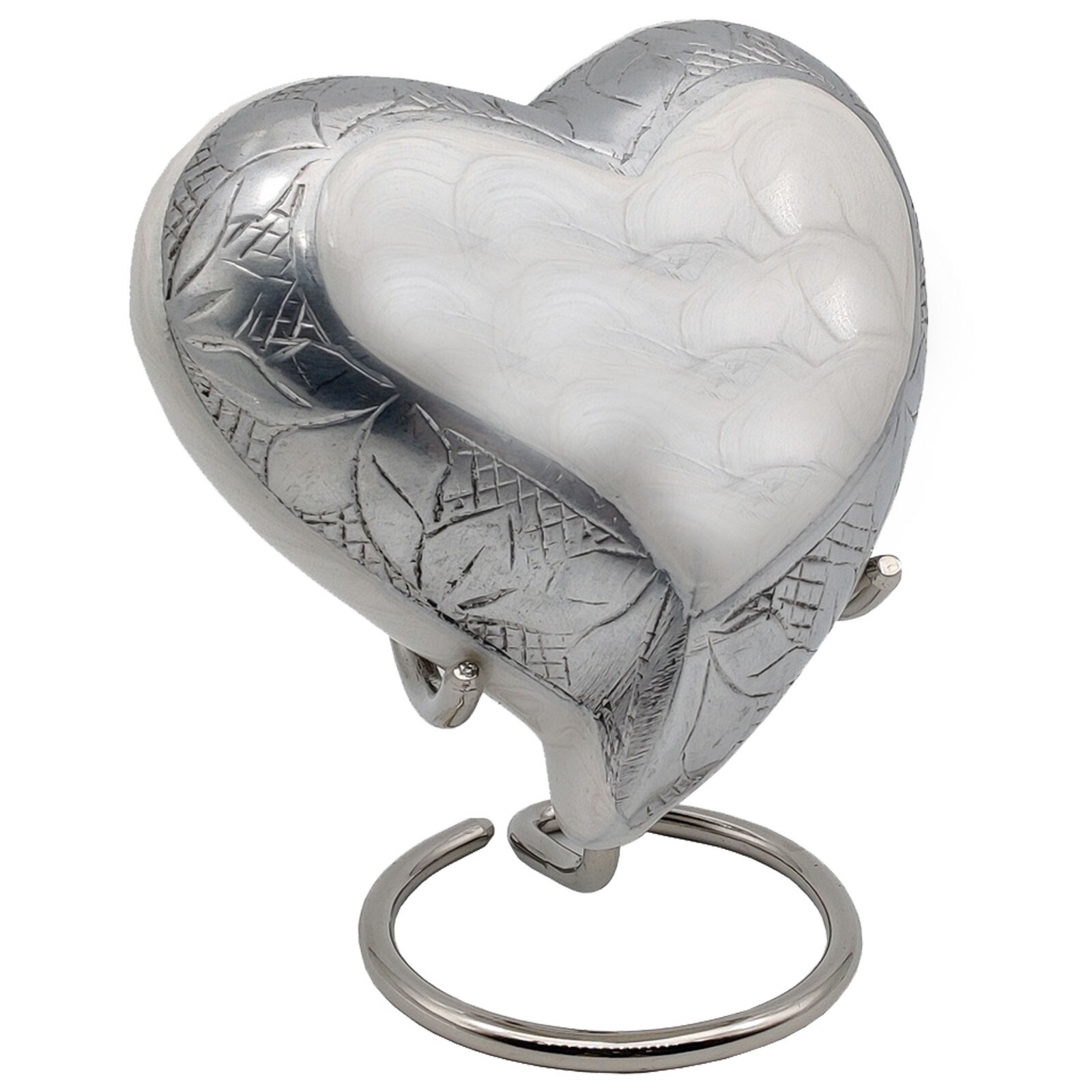 White Heart Keepsake Urn – Mini Ash Urn Small Handcrafted Cremation Urn for Ashe