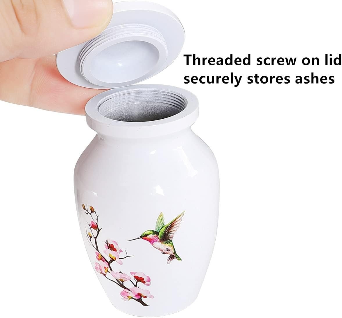 Compact Hummingbird Memorial Urns – 3 Cubic Inches, Set of 4 with Velvet Bags