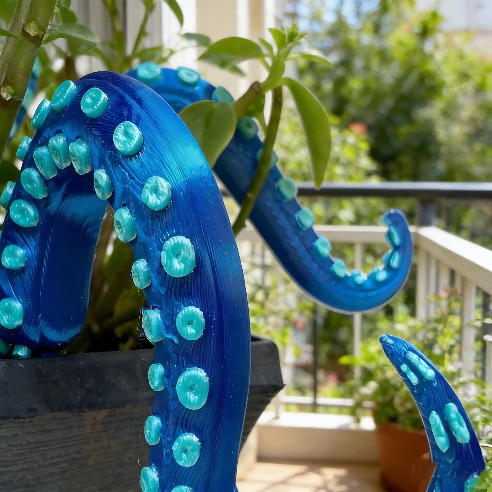 7Pcs Blue Octopus Tentacle Stakes Glowing in the Dark Garden Decor Halloween …