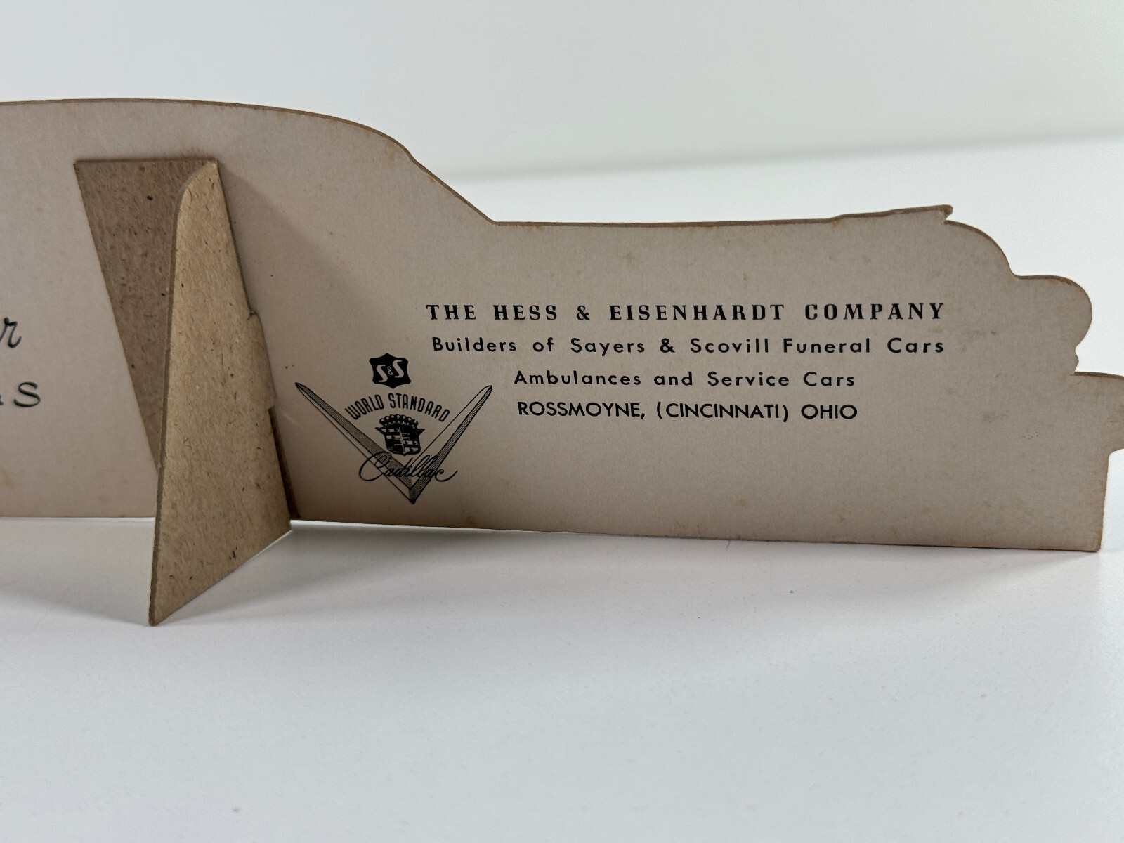 RARE Cadillac Funeral Hearse Superline Knickerbocker Die Cut Store Display SIgn