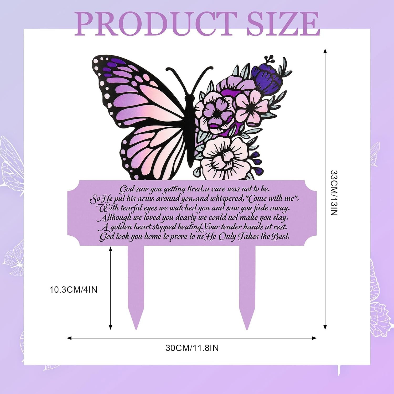 Memorial Stakes Grave Decorations Butterfly Memorial Grave Markers Waterproof Re