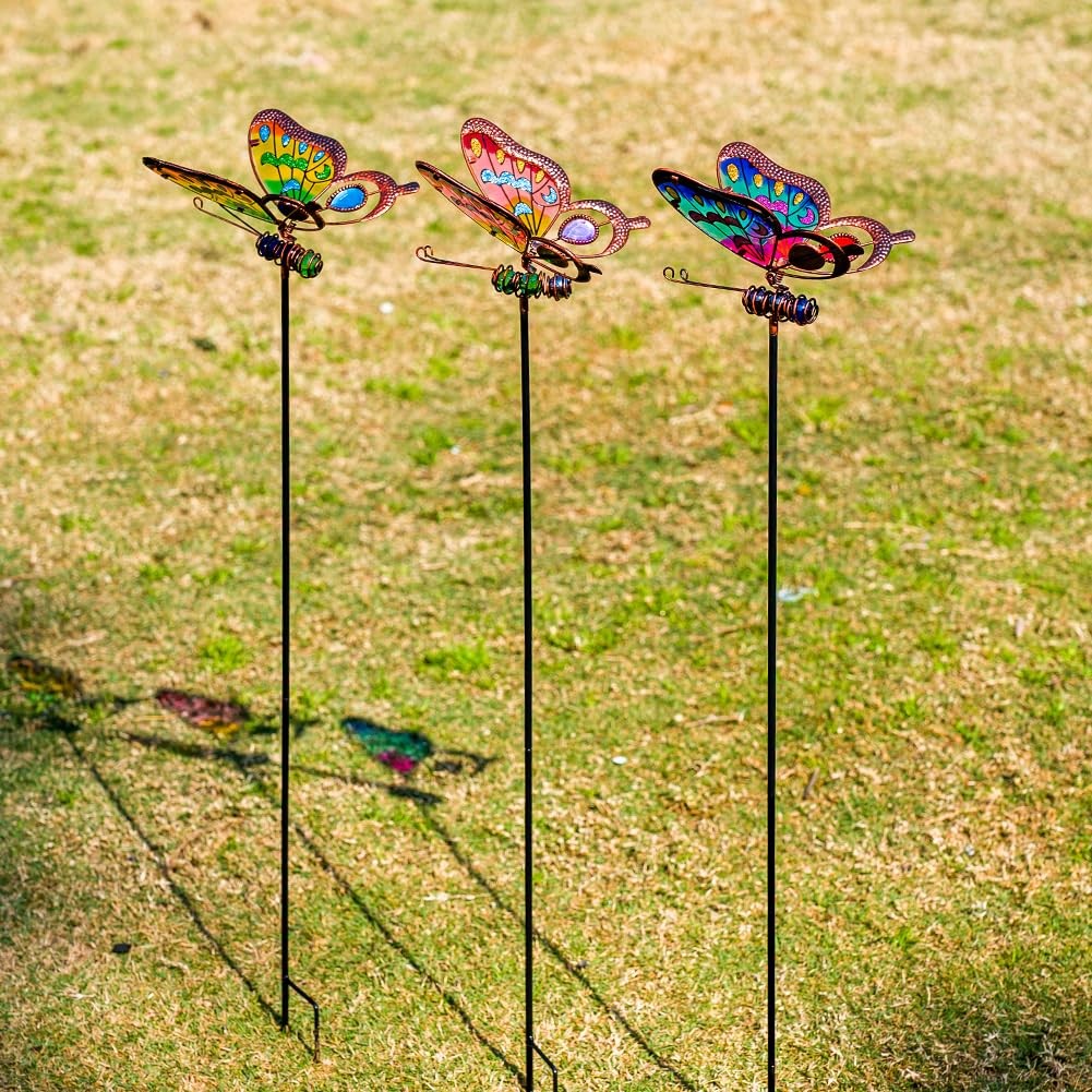 3 Pack Butterfly Decorative Garden Stakes,Butterflies Porch Decorations Outdo…