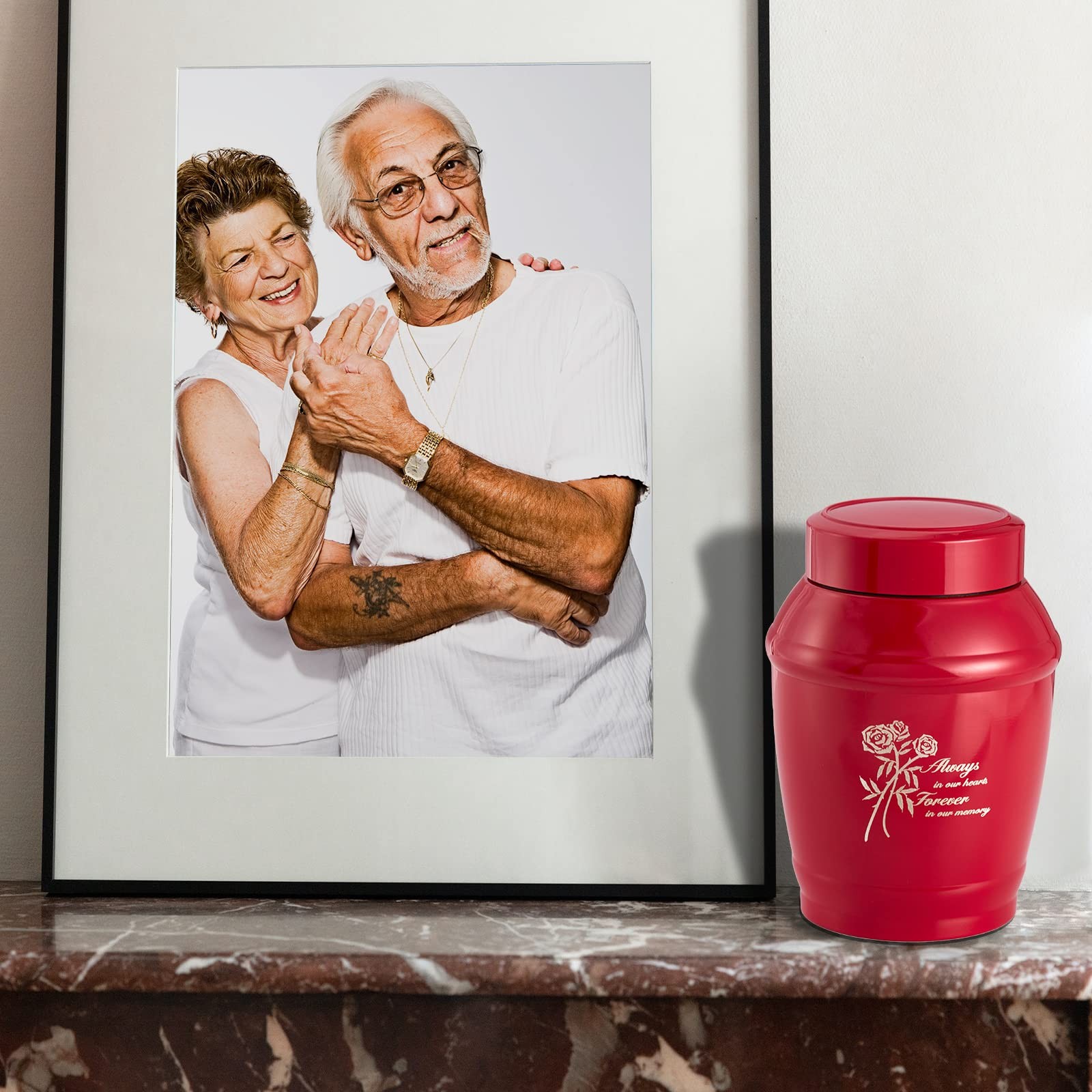 5.7 inch Red Cremation Angel Urn for Human Ashes Adult Female Male Mom Dad