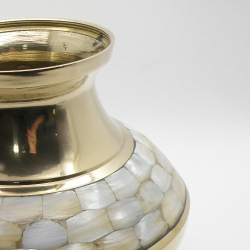 Adult Cremation Urn MOTHER OF PEARL 30-A-595 by TerryBear Inc Brass 200 cu”