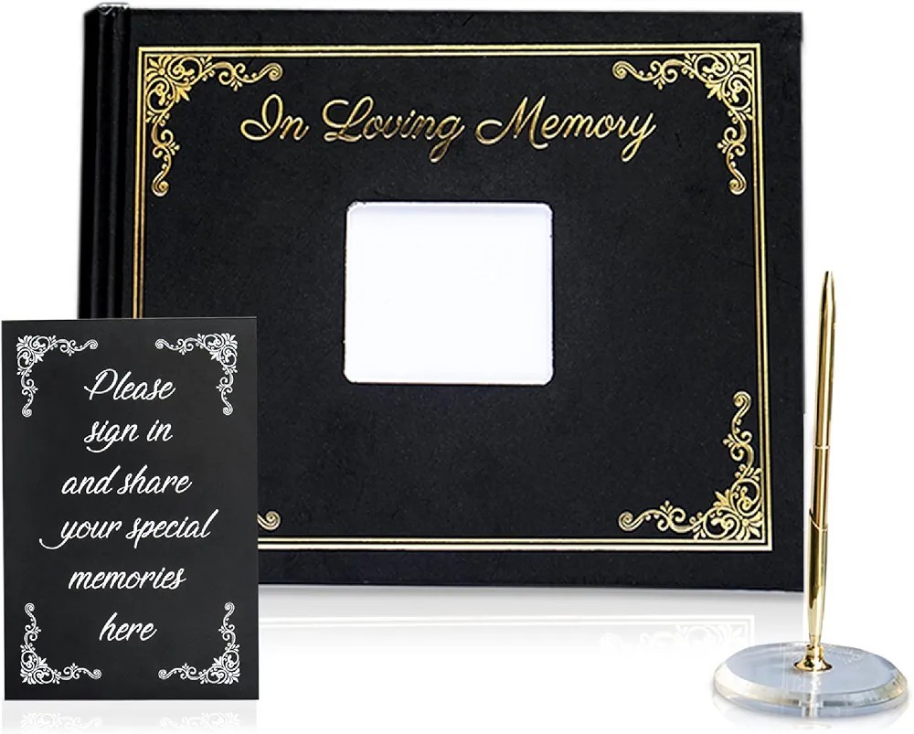 Funeral Guest Book for Memorial Service – Celebration of Life Sign in Book – Con