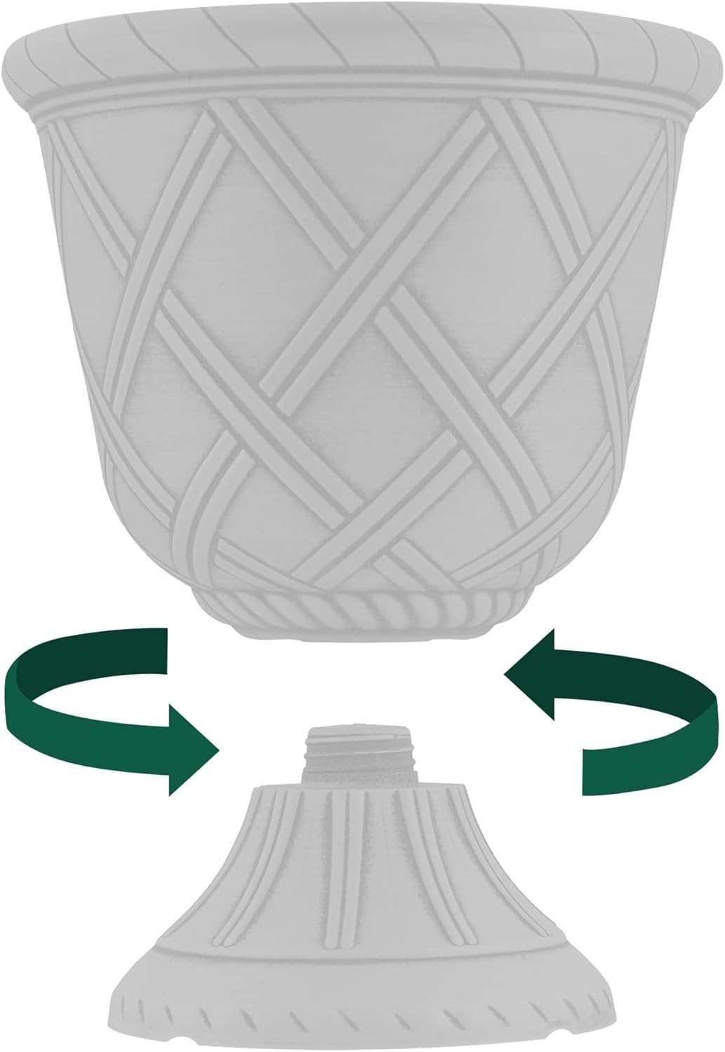Classic Decorative Garden Urn in Gold, Lattice Pattern for Indoor Outdoor Plants