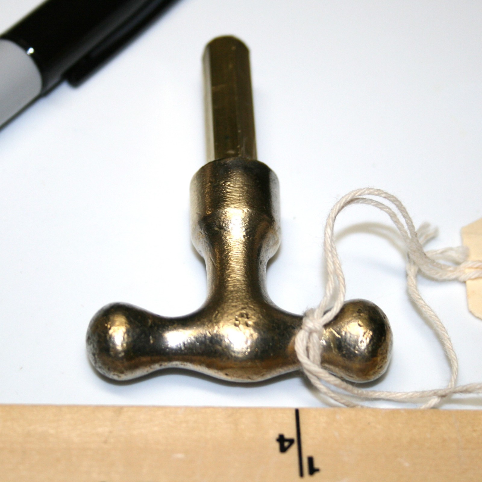 Small Brass Pocket Casket Key / Coffin Key