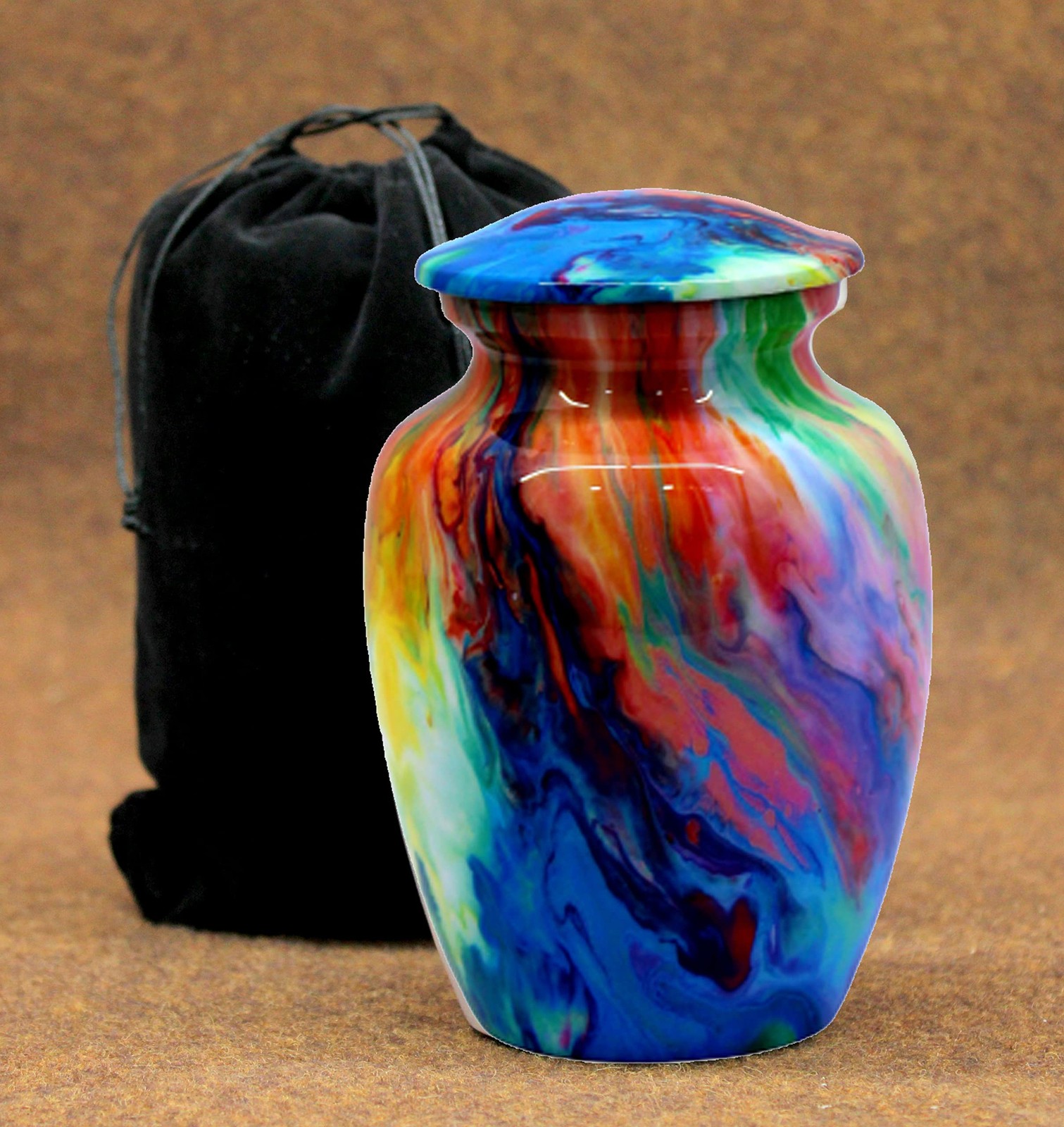 Cremation Urn Medium Size 40 Cu In Wave Multicolor 6″ H x 4″ W – Memorial