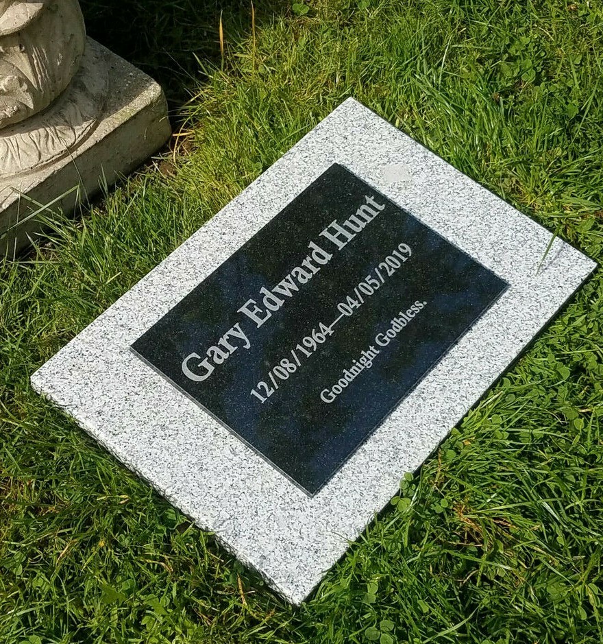 Engraved Grey Granite Memorial Plaque Flat Grave Stone Marker Headstone