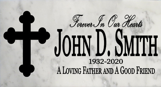 Personalized Memorial Stone Forever In Our Hearts Gift Marble Remembrance Stone