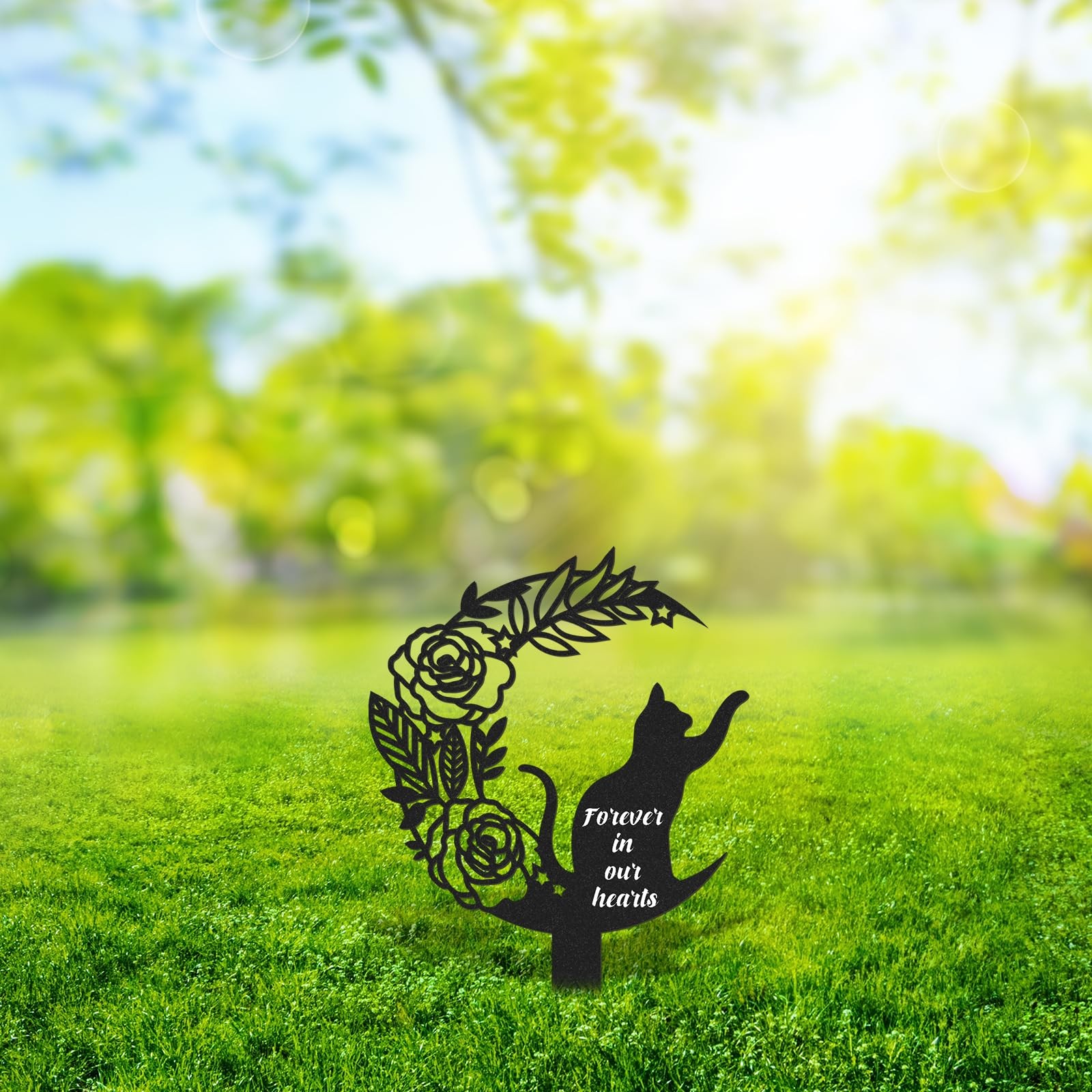 Pet Grave Markers Cat, Metal Memorial Plaques for Outdoors Garden Yard, Pet G…