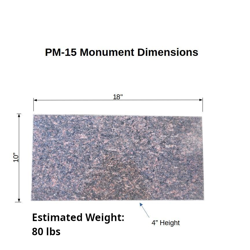 DakotaMahogany Granite Cemetery Pillow Headstone Flat Grave Marker 18x10x4 PM-15