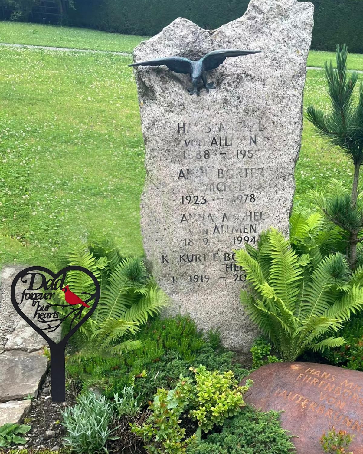Cemetery Decorations for Grave Dad Heart Cardinal Grave Decorations for Cemetery
