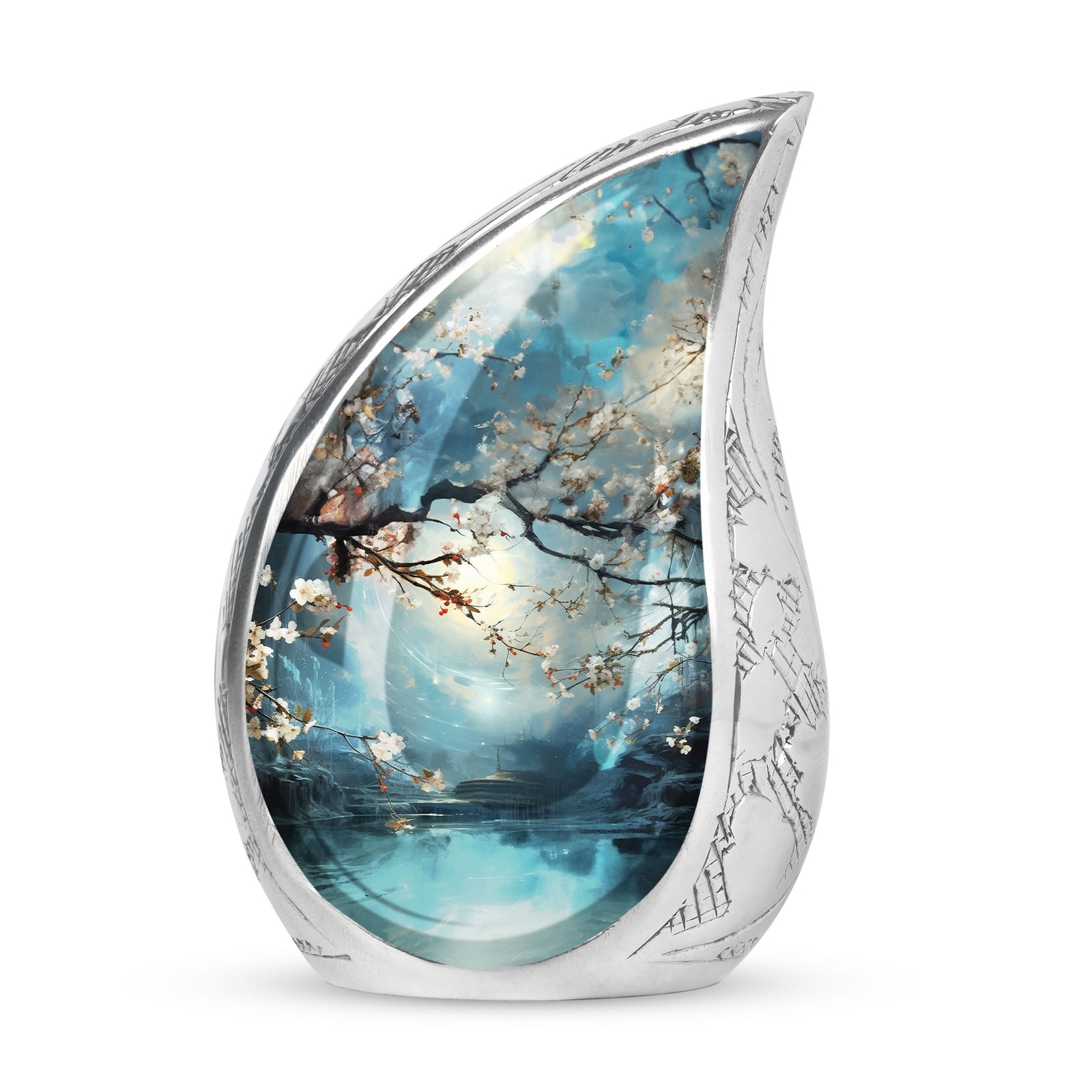 Beautiful Cherry Blossoms Over Water – A timeless piece for Cremation Urns