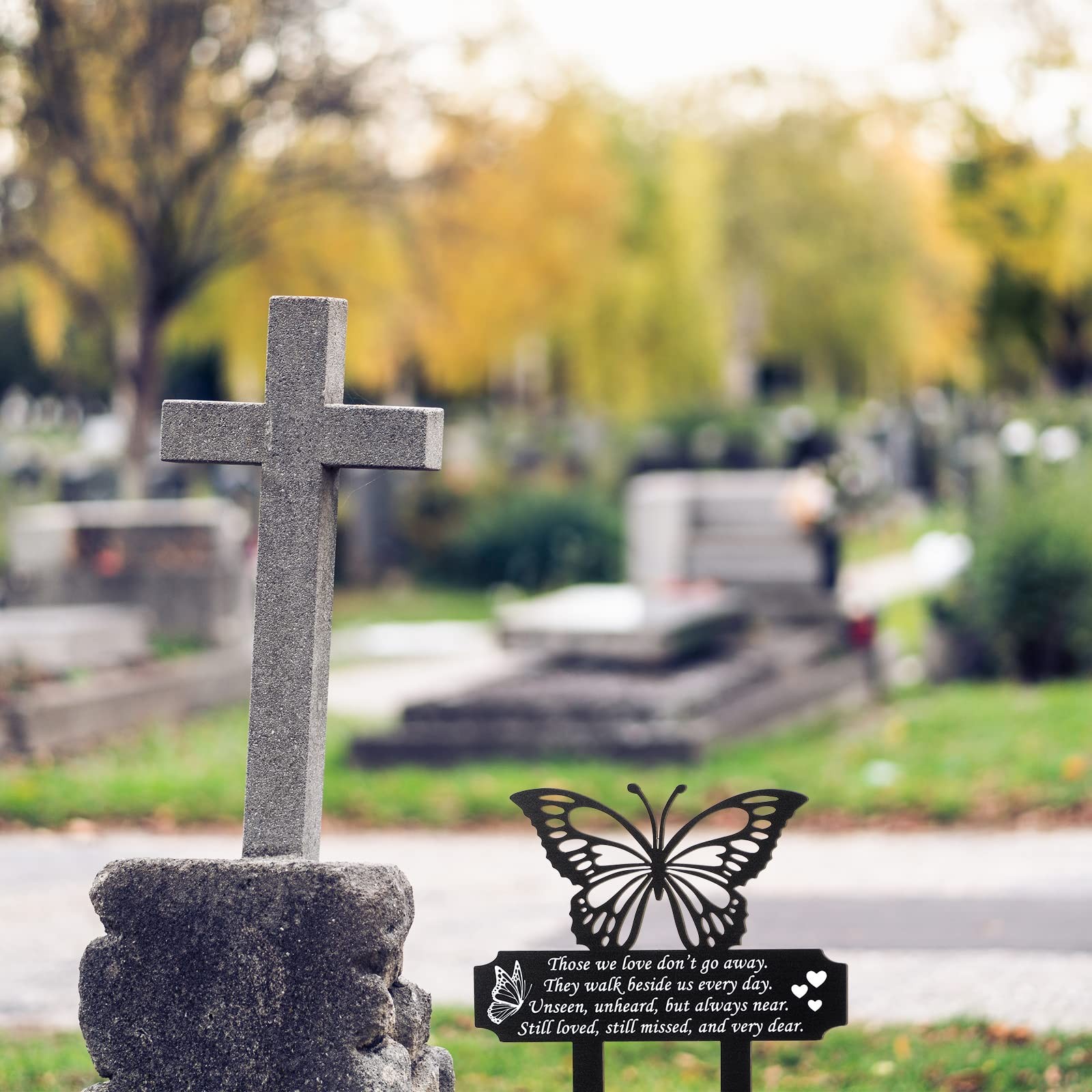 Cemetery Decorations for Grave, Butterfly Memorial Grave Markers, Memorial Gi…