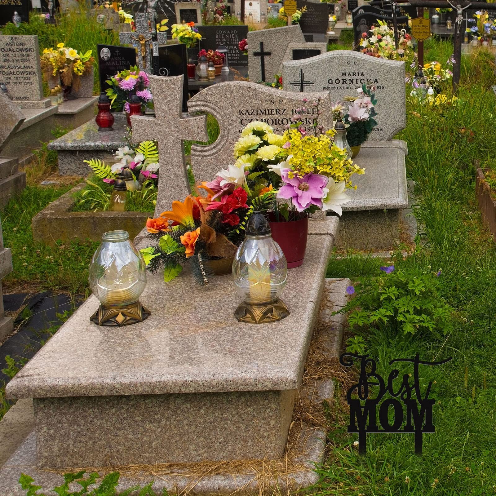 Metal Memorial Stake for Cemetery Waterproof Grave Decorations for Sympathy