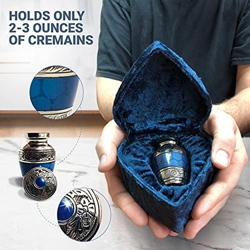 Cherishedly Yours Small Keepsake Urn for Human Ashes with Velvet Heart Case and