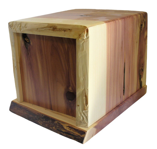LIVE EDGE–SOLID AROMATIC CEDAR–FULL SIZED ADULT CREMATION URN