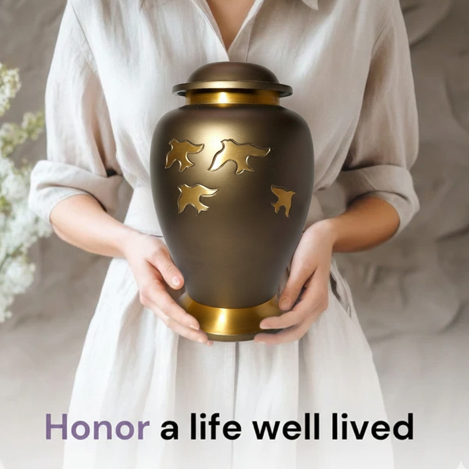 Large Cremation Urn for Human Ashes Handcrafted Funeral Memorial Urn