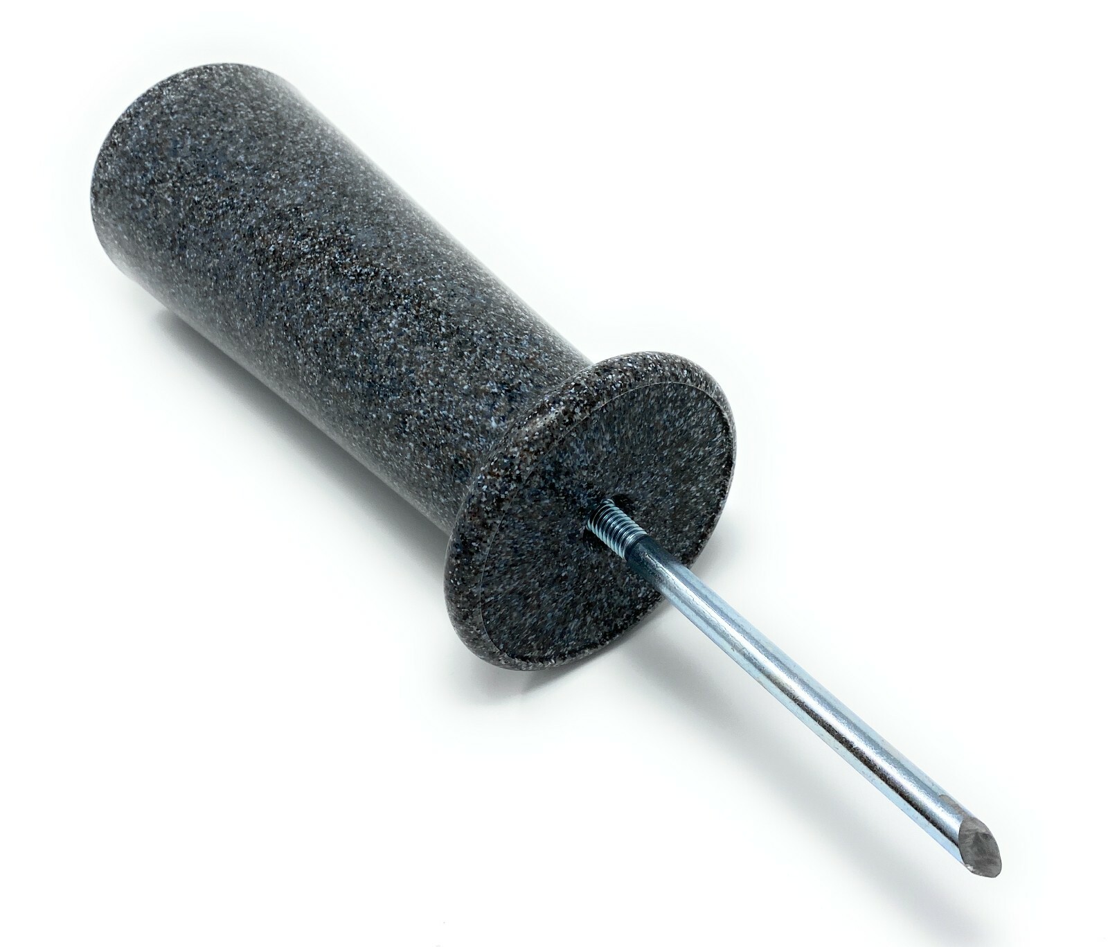 Optimum Memorial Slim Cemetery Flower Vase, Black Granite Monzonite, Plastic