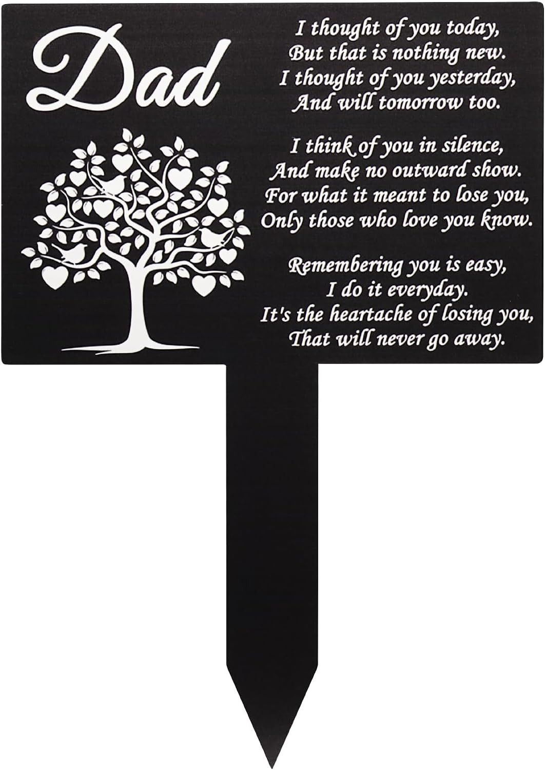 Dad Memorial Stakes Metal Grave Cemetery Decorations Waterproof Markers Plaque S