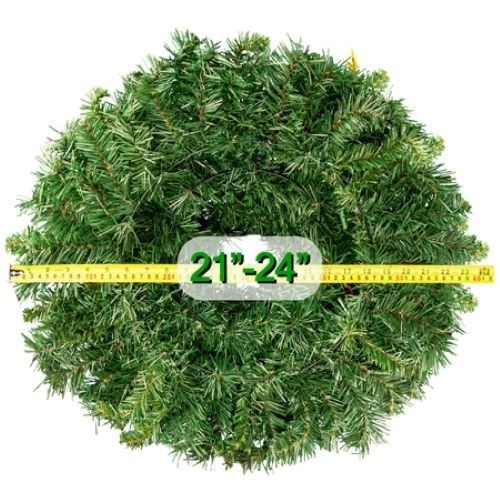 Artificial Wreath – Red Poinsettias & Holiday Ornaments with Bow & Door Handle