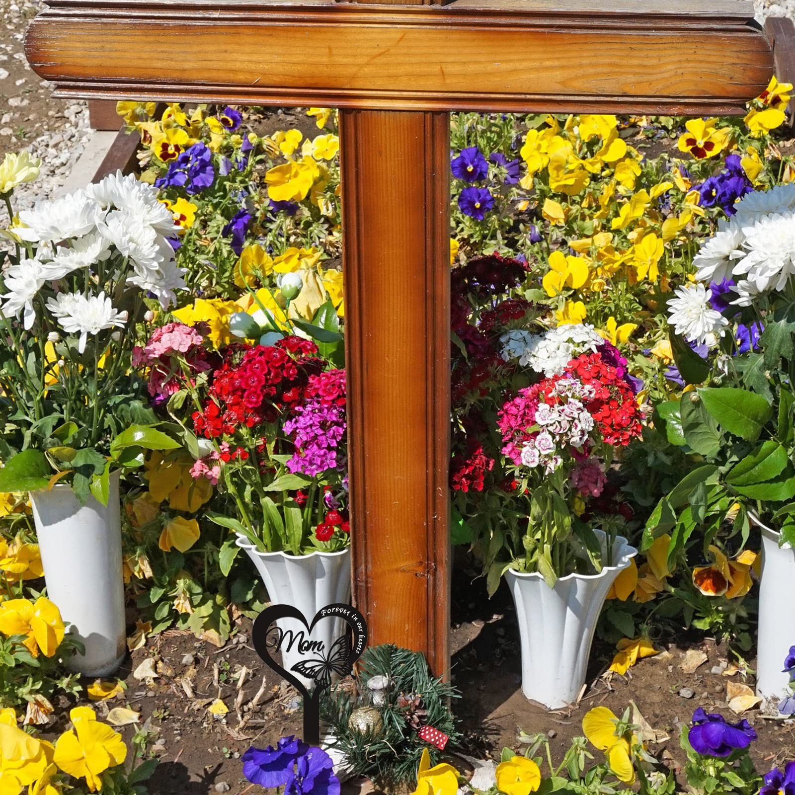 Cemetery Decorations for Graves Metal Grave Marker Mom Memorial Garden Stake …