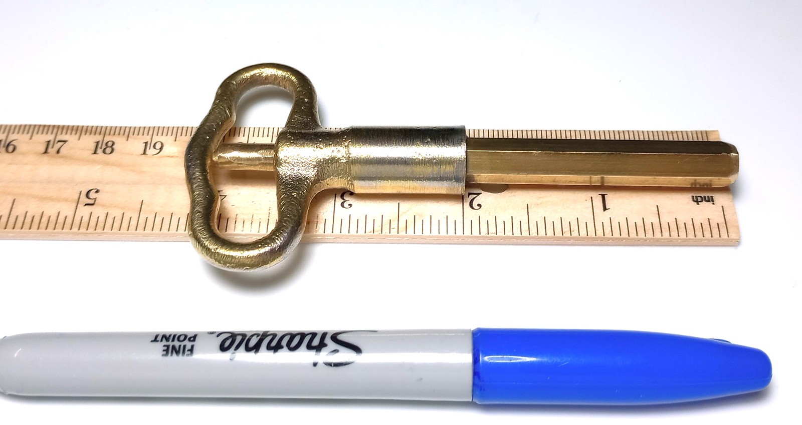 Yellow Brass Pocket Casket Key / Coffin Key