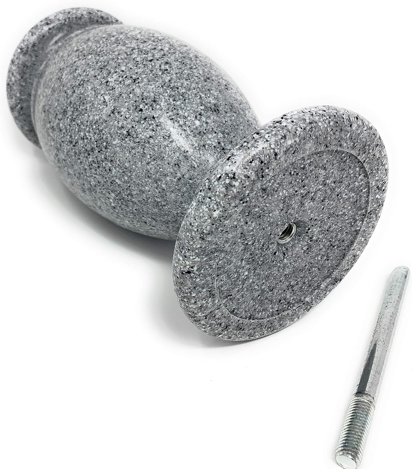 Indestructible Grey Granite Cemetery Vase with Metal Spike – Made in the USA