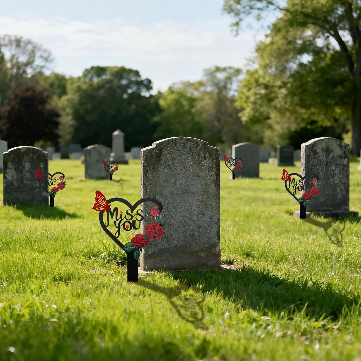 Heart-Shaped Memorial Plaque for Cemetery and Garden Sympathy Decor (13 In)