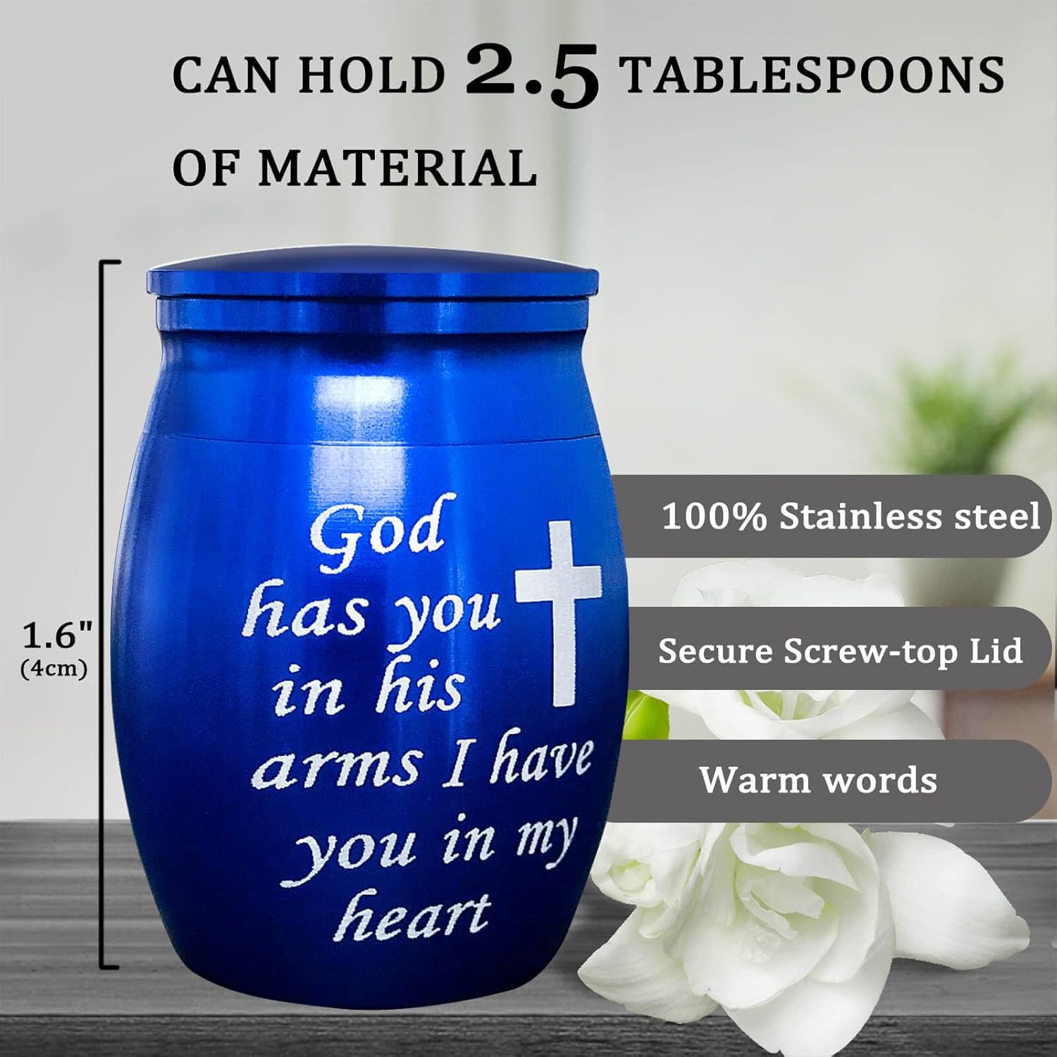 Small Keepsake Urns for Human or Pet Ashes – Mini, Tiny, Heart Shaped Case with