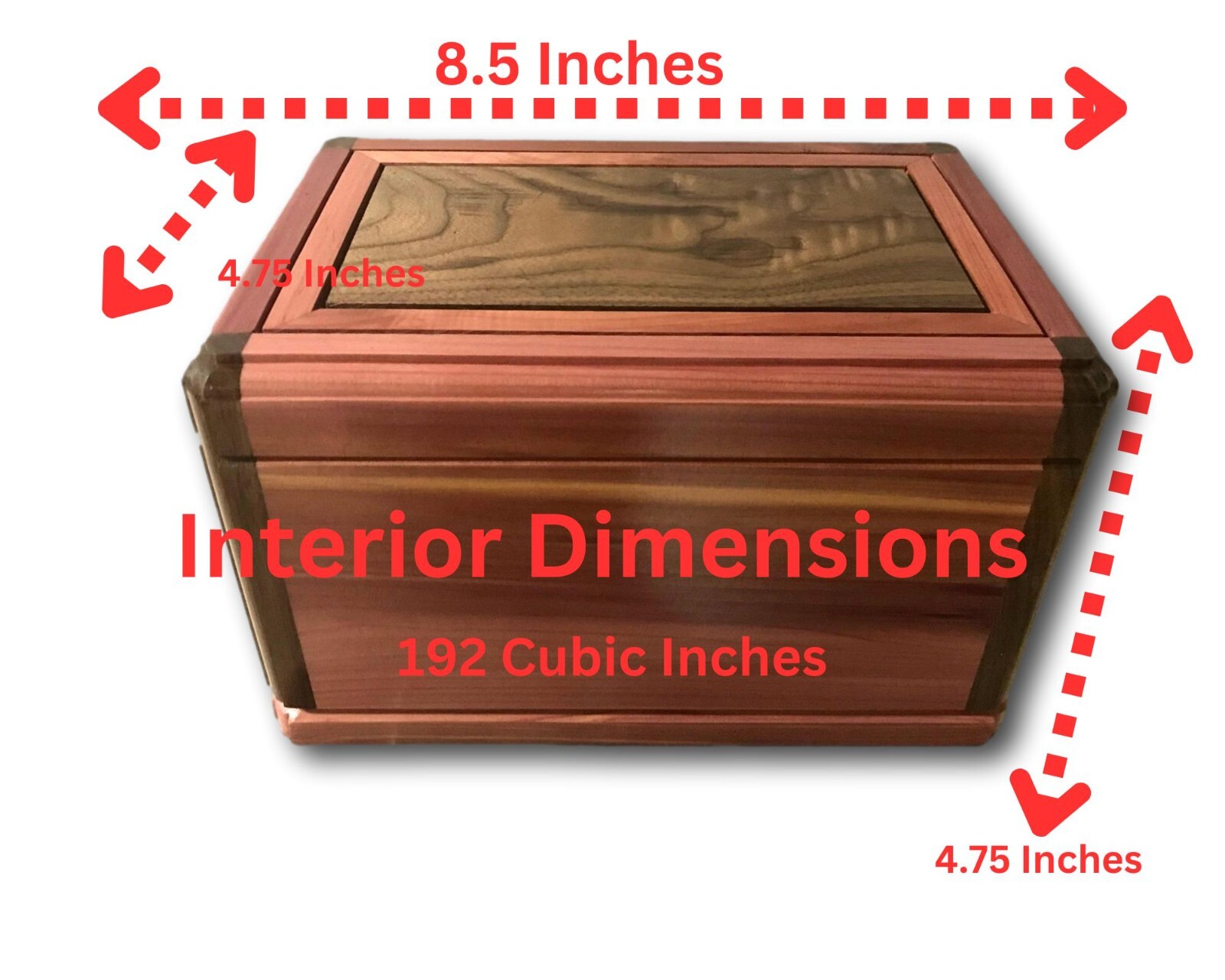 Aromatic Red Cedar Walnut Wooden Handmade Burial Cremation Funeral Urn